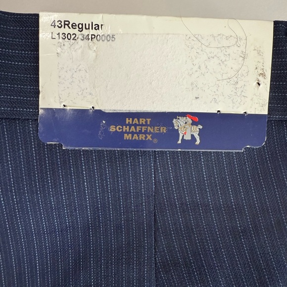 Hart Schaffner Marx Dark Blue Striped Trousers - Picture 1 of 4